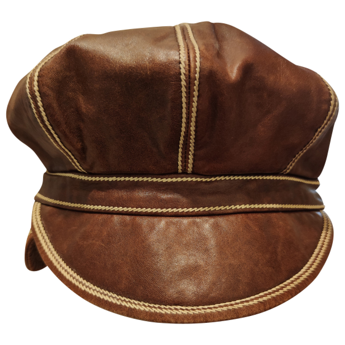 Leather beret Dior Brown size 56 cm in 